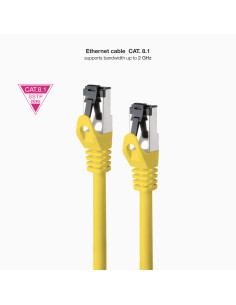 Nanocable Cable de Red Latiguillo Cat.8.1 2GHz LSZH SSTP AWG26, Amarillo, 2 m 2