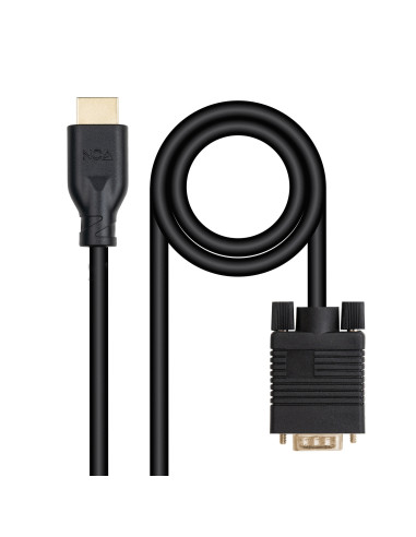 Nanocable Cable conversor VGA M a HDMI M, Negro, 1.8m
