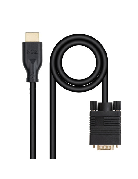 Nanocable Cable conversor VGA M a HDMI M, Negro, 1.8m