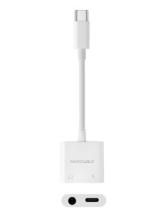 Nanocable Adaptador de Audio USB-C M a Jack 3.5 H + USB-C H PD 60W, 11.5 cm, Blanco 2