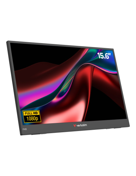 Verbatim Portable 15.6" FHD Monitor LIGHT Monitor portátil Negro 39,6 cm (15.6") LCD 1920 x 1080 Pixeles