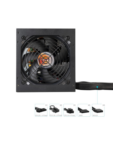 TooQ Fuente de Alimentación ATX 650W APFC 80Plus Bronze