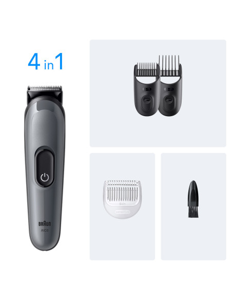Braun AIO3500 cortadora de pelo y maquinilla Negro, Gris 14 Níquel-metal hidruro (NiMH)