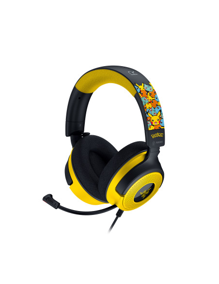 Razer Kraken V4 X Pokemon Auriculares Alámbrico Diadema Juego USB Type-C   USB Type-A Negro, Amarillo
