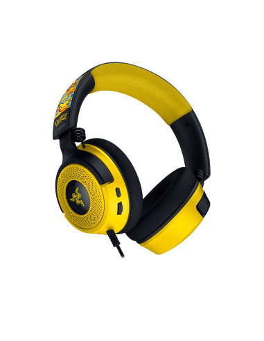 Razer Kraken V4 X Pokemon Auriculares Alámbrico Diadema Juego USB Type-C   USB Type-A Negro, Amarillo