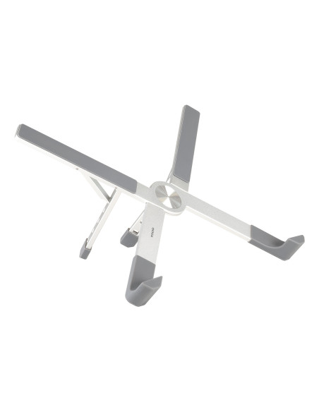 TooQ Soporte elevador plegable de aluminio para portátiles, Plata