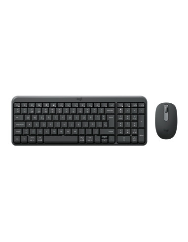 Logitech MK250 Compact Bluetooth Wireless Combo teclado Ratón incluido Universal RF Wireless + Bluetooth QWERTY Español Grafito