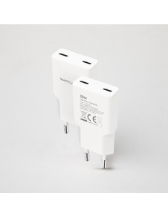 Nanocable Cargador 2xUSB-C PD 20W, Blanco 2