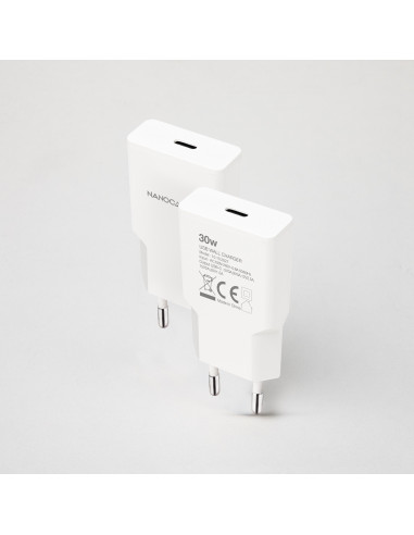 Nanocable Cargador USB-C PD 30W, Blanco