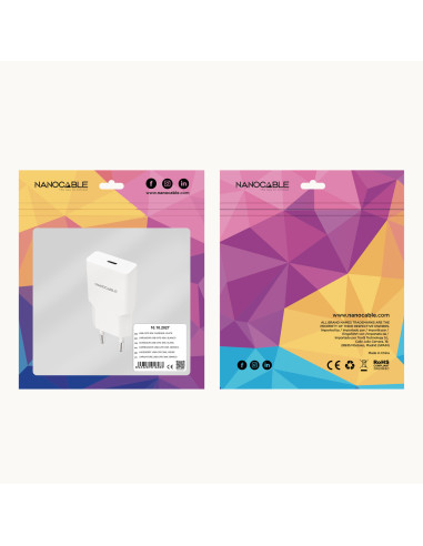 Nanocable Cargador USB-C PD 30W, Blanco