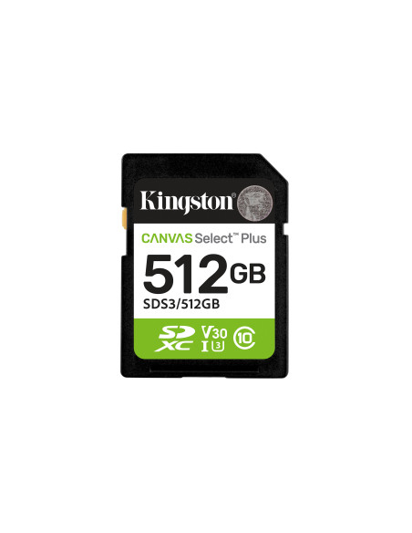 Kingston Technology 512 GB SDXC Canvas Select Plus Gen3 150 MB s C10 UHS-I U3 V30
