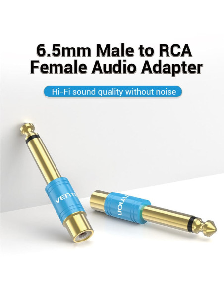 Vention Adaptador Jack VDD-C03  RCA Hembra - Jack 6.5 Macho  Azul