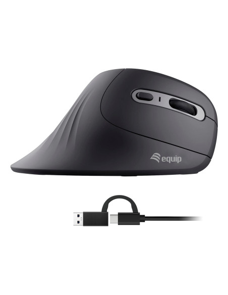 Equip 245119 ratón Universal mano derecha USB Type-A + USB Type-C Óptico 7200 DPI