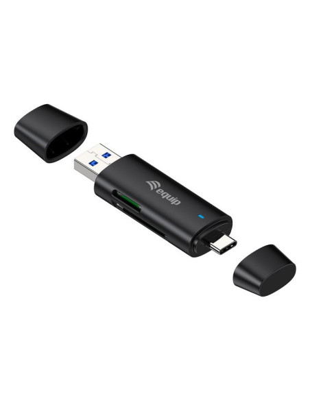 Equip 245462 lector de tarjeta USB 3.2 Gen 1 (3.1 Gen 1) Type-A Type-C Negro