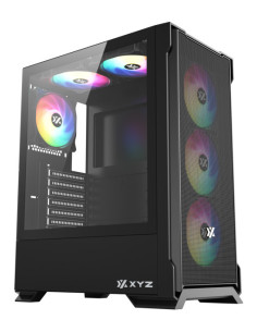 XYZ AIRONE 300 X, TORRE GAMING,MESH, ALTO FLUJO AIRE, 6x VENTILADORES, TYPO C, ATX, NEGRA