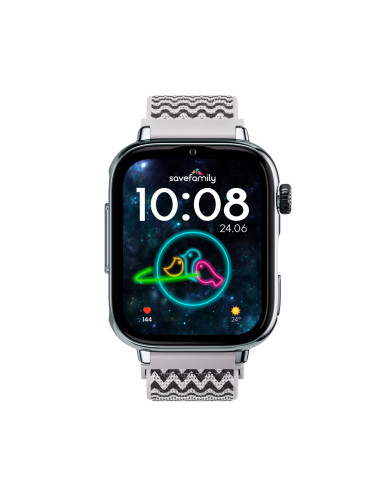 SaveFamily 8436628090031 Relojes inteligentes y deportivos 5,08 cm (2") AMOLED 20 mm Digital Pantalla táctil Plata Wifi