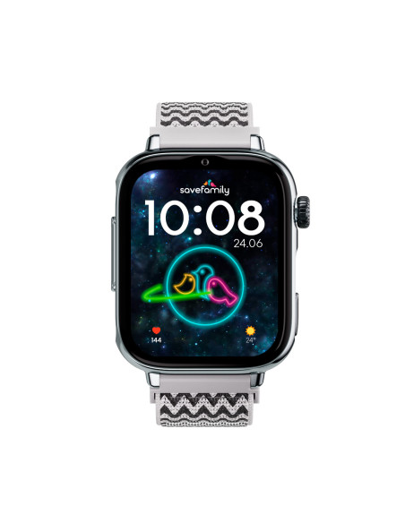 SaveFamily 8436628090031 Relojes inteligentes y deportivos 5,08 cm (2") AMOLED 20 mm Digital Pantalla táctil Plata Wifi