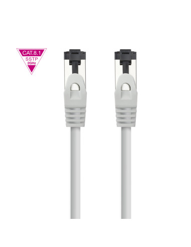 Nanocable Cable de Red Latiguillo Cat.8.1 2GHz LSZH SSTP AWG26, Gris, 7 m