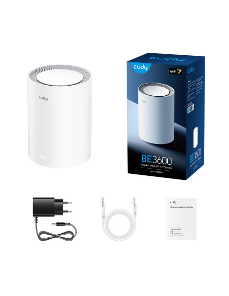 Cudy M3600 Doble banda (2,4 GHz   5 GHz) Wi-Fi 7 (802.11be) Blanco 3 Interno