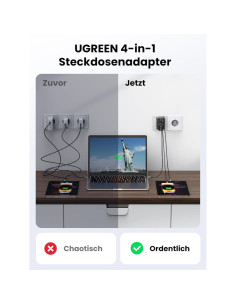 Ugreen 90613 cargador de dispositivo móvil Universal Negro Corriente alterna Interior 2