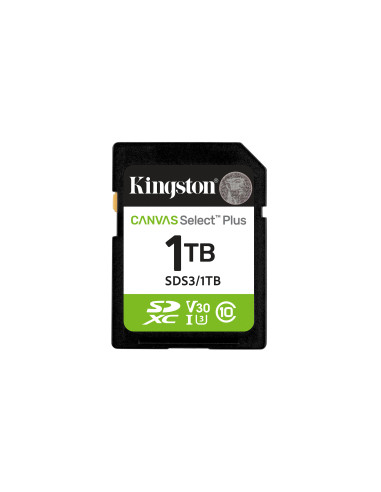 Kingston Technology 1 TB SDXC Canvas Select Plus Gen3 150 MB s C10 UHS-I U3 V30