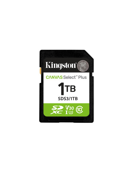 Kingston Technology 1 TB SDXC Canvas Select Plus Gen3 150 MB s C10 UHS-I U3 V30