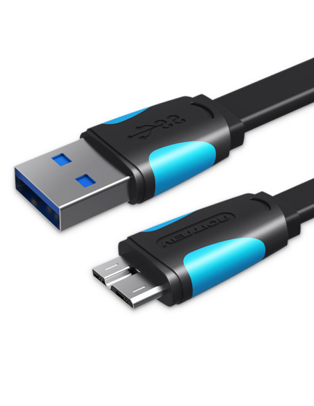 Vention Cable USB 3.0 VAS-A12-B100  MicroUSB Macho - USB Macho  1m  Azul y Negro