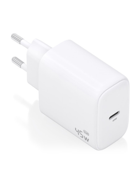AISENS Cargador GaN 45W, 1xUSB-C PD3.0, Blanco