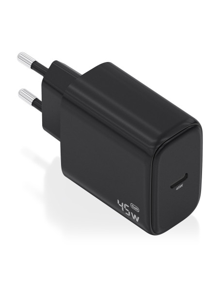AISENS Cargador GaN 45W, 1xUSB-C PD3.0, Negro