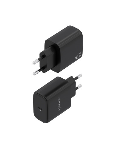 AISENS Cargador GaN 45W, 1xUSB-C PD3.0, Negro