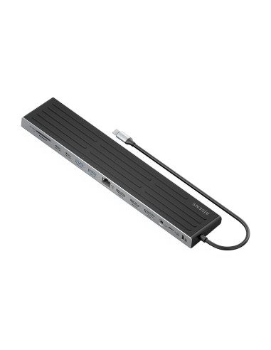AISENS USB-C Dock 13 en 1, USB-C A 2xHDMI, 1xDisplayPort, 1xRJ45, 3xUSB-A, 2xUSB-C, 1xUSB-C PD, 1xSD, 1xMicro SD, 1xAudio,