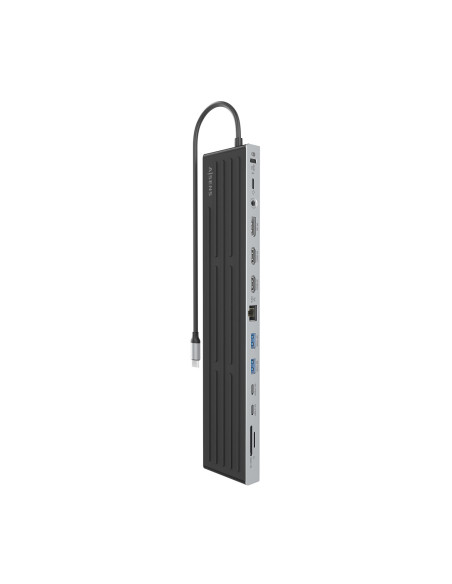 AISENS USB-C Dock 13 en 1, USB-C A 2xHDMI, 1xDisplayPort, 1xRJ45, 3xUSB-A, 2xUSB-C, 1xUSB-C PD, 1xSD, 1xMicro SD, 1xAudio,