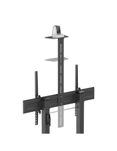AISENS Soporte De Suelo Eco Con Ruedas Y Manivela, Bandeja Para DVD Y Soporte De Camara Para Monitor TV 120kg De 60"-100", Negro 2