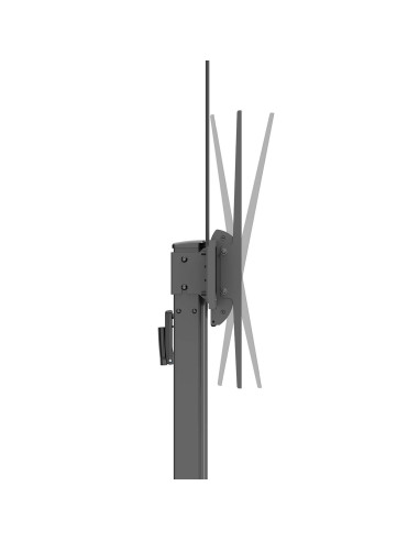 AISENS Soporte De Suelo Eco Con Ruedas Y Manivela, Bandeja Para DVD Y Soporte De Camara Para Monitor TV 120kg De 60"-100", Negro