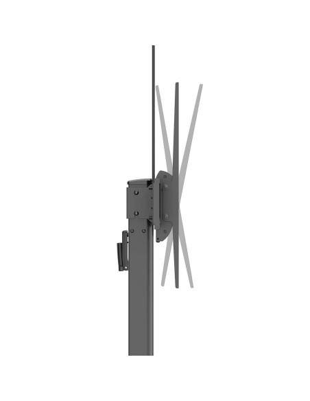 AISENS Soporte De Suelo Eco Con Ruedas Y Manivela, Bandeja Para DVD Y Soporte De Camara Para Monitor TV 120kg De 60"-100", Negro