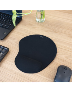 TooQ Alfombrilla para ratón ergonómica con reposamuñecas de gel, Negro 2
