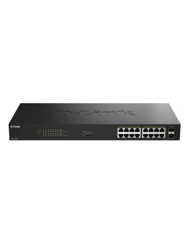 D-Link DGS-1018P No administrado Gigabit Ethernet (10 100 1000) Energía sobre Ethernet (PoE) Negro