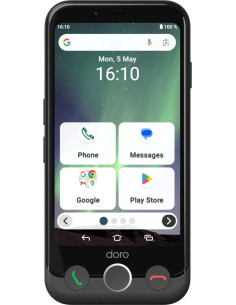 Doro Aurora A10 11,4 cm (4.5") SIM doble Android 14 4G USB Tipo C 4 GB 64 GB 3000 mAh Negro