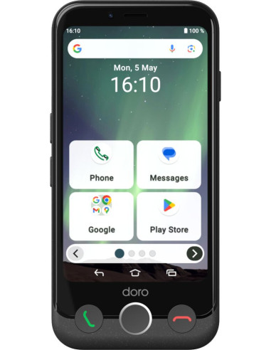 Doro Aurora A10 11,4 cm (4.5") SIM doble Android 14 4G USB Tipo C 4 GB 64 GB 3000 mAh Negro