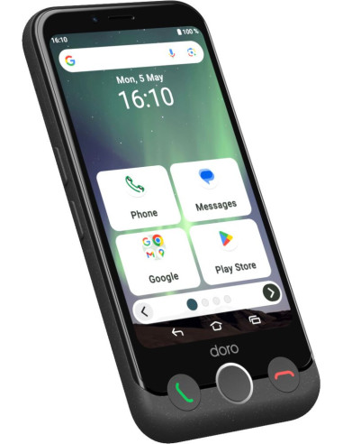 Doro Aurora A10 11,4 cm (4.5") SIM doble Android 14 4G USB Tipo C 4 GB 64 GB 3000 mAh Negro