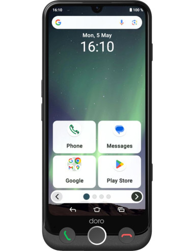 Doro Aurora A30 15,5 cm (6.1") SIM doble Android 14 4G USB Tipo C 6 GB 128 GB 5000 mAh Negro