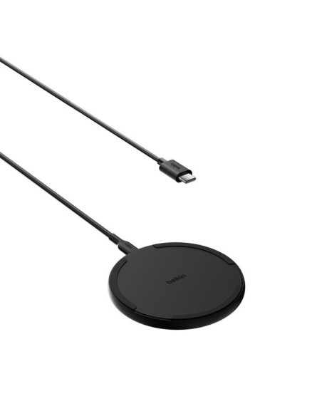 Belkin WIA012HQBK cargador de dispositivo móvil Smartphone Negro Corriente alterna Cargador inalámbrico Carga rápida Interior