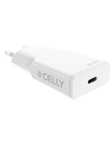 Celly SLIMTC1C25W Portátil, Smartphone, Tableta Blanco Corriente alterna Carga rápida Interior