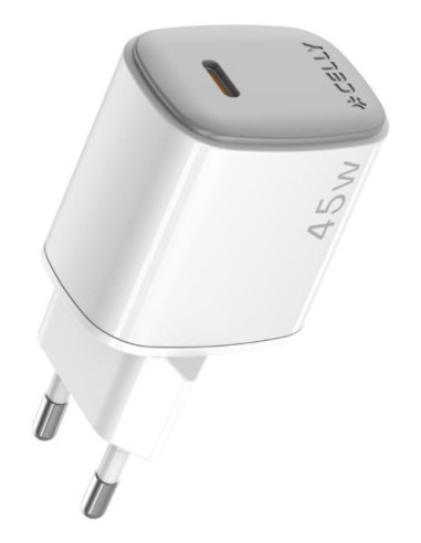 Celly UPTC1USBC45WWH cargador de dispositivo móvil Smartphone, Tableta Blanco Corriente alterna Carga rápida Interior