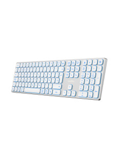 CoolBox TECLADO INALAMBRICO RETROILUMINADO MOONLIGHT KEY B431 USB-C+BT5.1+RF2.4G BLANCO DE ALUMINIO