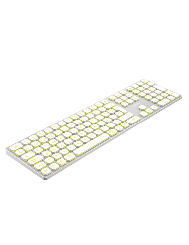 CoolBox TECLADO INALAMBRICO RETROILUMINADO MOONLIGHT KEY B431 USB-C+BT5.1+RF2.4G BLANCO DE ALUMINIO