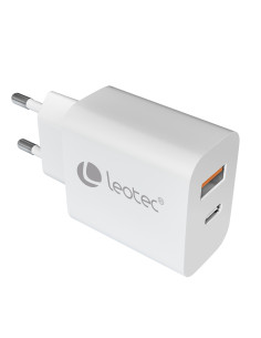 Leotec CARGADOR UNIVERSAL 20W 1USB-C PD + 1USB-A BLANCO