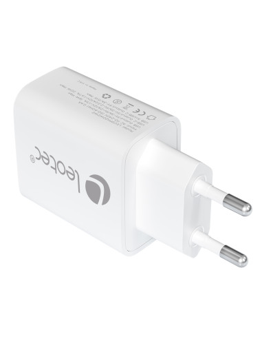 Leotec CARGADOR UNIVERSAL 20W 1USB-C PD + 1USB-A BLANCO