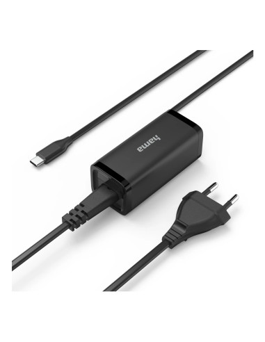 Hama 00200023 adaptador e inversor de corriente Interior 65 W Negro