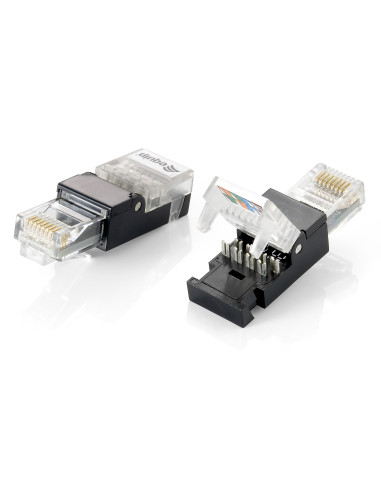 Equip 121163 conector RJ-45 Negro, Transparente